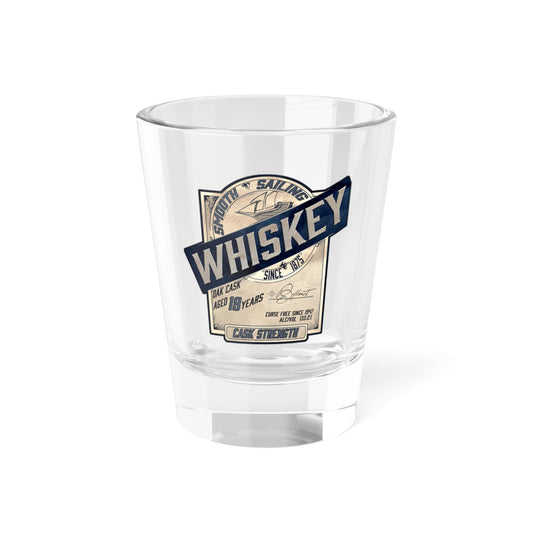 Smooth Sailin' Whiskey Blue Silver Logo Shot Glass